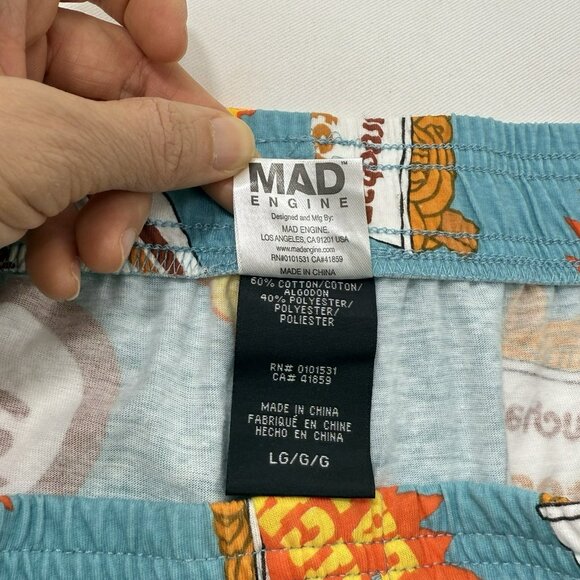Mad Engine Maruchan Noodles Pajamas Pants Lounge Men Size L Elastic Pattern Logo - Picture 12 of 12